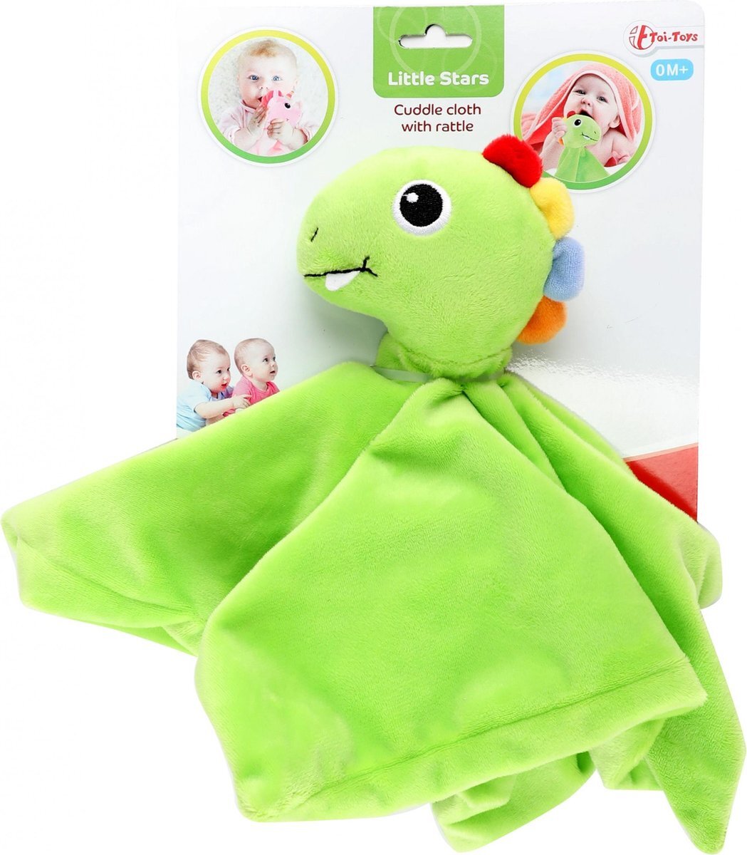 Toi Toys Toi Toys knuffeldoekje dino junior 30 cm pluche groen