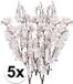 Bellatio Flowers & Plants 5x Witteappelbloesem tak 84 cm - kunstbloemen