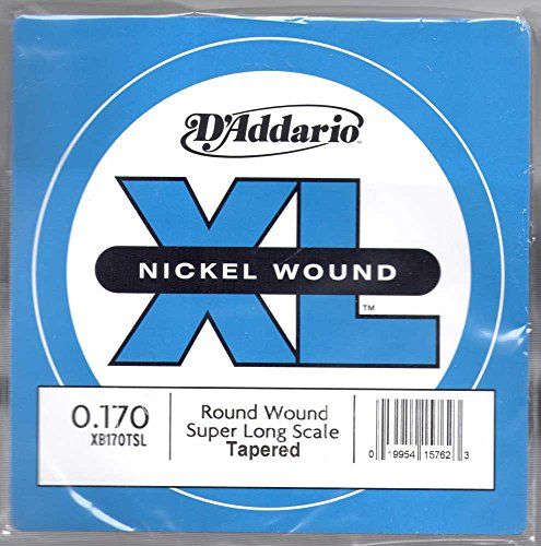 D'Addario XB170TSL Nickel Wound Bass Guitar Single String, Super Long Scale, .170, Tapered