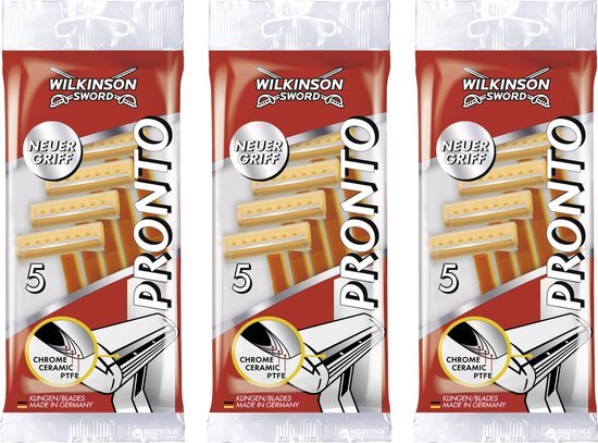 Wilkinson Sword Wilkinson Pronto wegwerpscheermesjes -Voordeelset 3 pakjes a 5 stuks