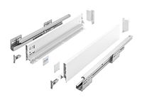 GTV Schuifladenrails AXIS PRO I ladegeleiders volledig uittrekbaar I Wit I Belastbaarheid tot 40 kg I Push to Open Systemen I Vrije Toegang I Breedte: 400 mm I Hoogte: 86 mm