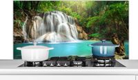 KitchenYeah Spatscherm keuken 120x60 cm - Kookplaat achterwand Waterval - Natuur - Aluminium