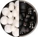 Decoris Kaemingk B.V. Kerstversiering kunststof kerstballen kleuren mix zwart/wit 4-6-8 cm pakket van 68x stuks