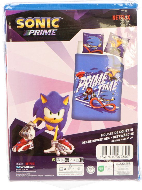 4KidsOnly Sonic Dekbedovertrek Prime 140 x 200 cm polykatoen