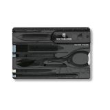 Victorinox Taschenmesser Swiss Card Classic (10 Funktionen, Schere, Stecknadel, Kugelschreiber) schwarz transparent