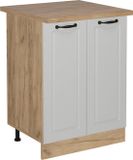 Vicco R-Line Keukenonderkast – 60 cm, WB Eik Wit Landhuis