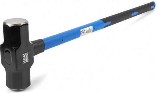 HBM Professionele 6.35 Kg Glasvezel Moker Hamer - Gehard Staal - Rubber Grip - 9840