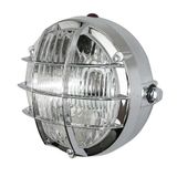 cyclingcolors Koplamp voorzijde voor scooter motorfiets bromfiets met verchroomd rooster 105 mm 2 lampbehuizing P26s