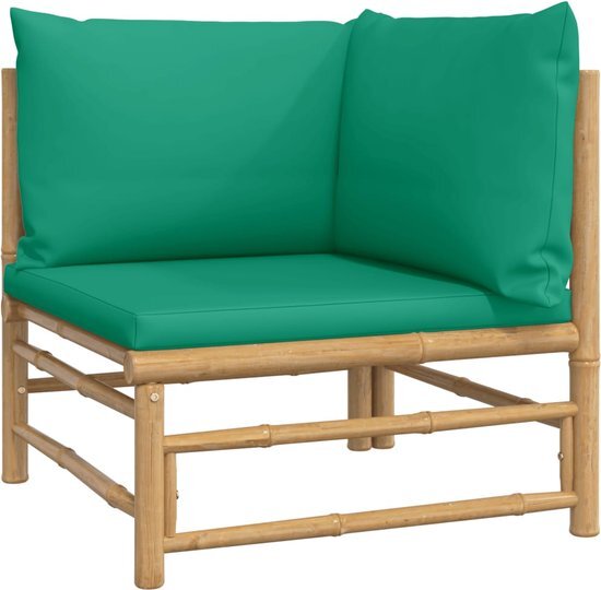 vidaXL 6-delige Loungeset met kussens bamboe groen