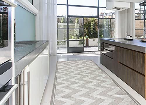 BIANCHERIAWEB Tapijt voor keukenloper, antislip, achterkant, verschillende ontwerpen, van Suardi 55 x 190 cm, Nordic Grey