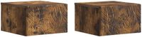 vidaXL Wandmontage Zijtafel 2 st Gerookt eiken 34,5 x 33 x 20 cm
