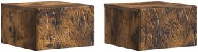 vidaXL Wandmontage Zijtafel 2 st Gerookt eiken 34,5 x 33 x 20 cm