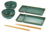 Service à sushi japonais, 6 pièces pour miso, sushi et riz