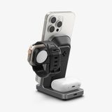 Spigen OneTap Pro - 15W 3-en-1 station de recharge sans fil - Compatible MagSafe - pour iPhone / Apple Watch / AirPods - Gunmetal
