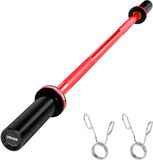VEVOR Halterstang Trekstang 120cm met Geribbelde Handgreep voor Krachttraining Gewichtheffen Squats Deadlifts Bankdrukken, Halterstang Geschikt voor 50mm Halterschijven met Een Draagvermogen van 227kg