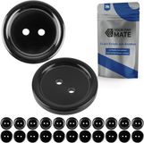 Your Day Mate Knopen voor kleding, 24 stuks, 2-gats, Ø 25,4 mm, in zwart, gemaakt van polyester, maat 40L, harsknopen voor jassen, mantels, overhemden, poloshirts, DIY-knoop van kunsthars, wasknopen, basisknopen, knutselknopen