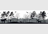 Waldsilhouette AG Design Waldsilhouette AWB 8270 Zelfklevende rand, keuken, woonkamer, muursticker, meerkleurig, 500 x 13,8 cm