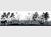 Waldsilhouette AG Design Waldsilhouette AWB 8270 Zelfklevende rand, keuken, woonkamer, muursticker, meerkleurig, 500 x 13,8 cm