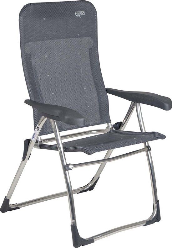 Crespo Standenstoel AL-212 - Donker grijs - Klapstoel - 7 standen - Textileen