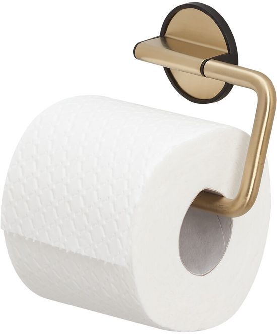 Tiger Tune Toiletrolhouder - Messing Geborsteld / Zwart zwart, goud