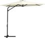 vidaXL Parasol met stalen paal 300 cm zandwit