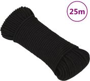 vidaXL Werktouw 4 mm 25 m polyester zwart