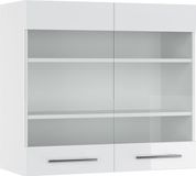 Vicco Fame-Line Glazen keukenkast – 80 cm Wit Hoogglans