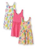 Minoti Meisjes Jurk 3-pack mouwloos fruitprint - kniehoogte