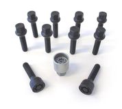 H&R Wielboutenset bolkonisch R13 M14x1.50 - Lengte 40mm - Zwart - 10 stuks