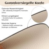 Sans marque Set de 12 Sous-verres de luxe en similicuir avec support - Gris/Crème double face