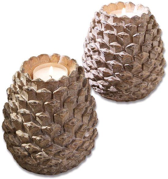LOBERON Windlicht set van 2 Butz bruin