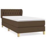 vidaXL Boxspringbed met matras, stof, donkerbruin, 140x200 cm