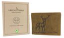 GREEN DEED - Portefeuille homme - Portefeuille en cuir, Marron - Motif cerf
