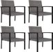 Medina Tuinstoelen 4 st poly rattan grijs