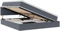 vidaXL LED opbergbed met matras Donkergrijs 180 x 200 cm Fluweel