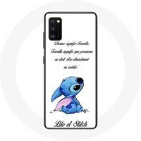 Maniacase Hoesje voor Samsung Galaxy S20 plus Lilo and Stitch Ohana Quote White