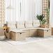 Maison Exclusive - Ensemble de meubles de jardin 6 pièces avec canapé et coussins, beige, en polyrotin