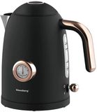 Klausberg - Retro Waterkoker met Thermometer - 1.7L - RVS - 2200W - Zwart