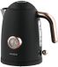 Klausberg Bouilloire Rétro avec Thermomètre - 1.7L - Inox - 2200W - Noir
