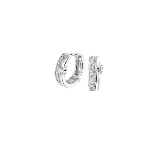 The Jewelry Collection Panda The Jewelry Collection Klapoorringen Zirkonia - Zilver Gerhodineerd