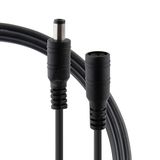 DC verlenging 5,00 meter (stekker > bus); 5,5/2,1mm; voor laagspanning; connector voor netvoeding/ledstrips/camera/CCTV