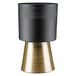 Casablanca Nama Plantenpot, aluminium, cilindrisch, craqueliert zwart, hoogte 34 cm x Ø 22 cm