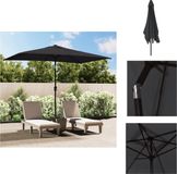 vidaXL Parasol met metalen paal 300x200 cm zwart