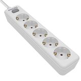 Philips SPN1142WA/10 - Stekkerdoos met 4 stopcontacten, aan/uit-schakelaar, gevlochten netsnoer 2 meter (hoge sterkte) - wit