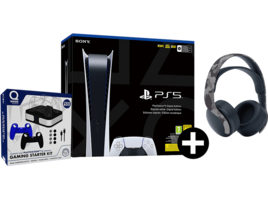 Sony Playstation 5 Digital Edition + Pulse 3d Wireless Headset Qware PS5 Gaming Starter Kit Bundel - Wit