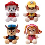 TY Paw Patrol – assortiment met 4 super puppy's, Marshall, Rubble, Chase, Skye, al je favoriete helden in zachte versie om te verzamelen, 20 cm, 38500ABS