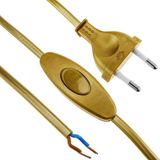 Merkloos / Sans marque Orbit Electronic Aansluitsnoer met Schakelaar - 2x0.75mm - 2m - Goud