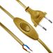 Merkloos / Sans marque Orbit Electronic Aansluitsnoer met Schakelaar - 2x0.75mm - 2m - Goud