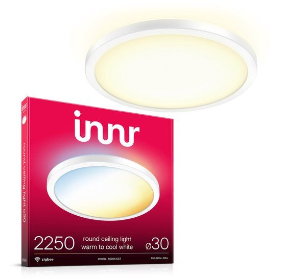 Innr Smart Plafondlamp - 30cm - Zigbee - Geschikt voor Philips Hue - LED - Warmwit tot koelwit licht - Dimbaar - 2250 Lumen