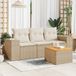 Maison Exclusive - Ensemble de meubles de jardin 4 pièces avec canapé et coussins, beige, en polyrotin